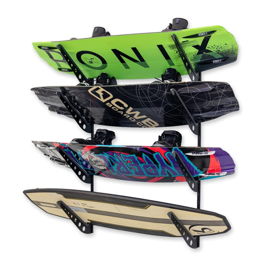StoreYourBoard Adjustable Wakeboard Storage Rack 4 Board Wall Mount Display